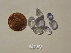 Sapphire 22.47 Carats 7 Pieces Faceted Heavy Natural Inclusions
