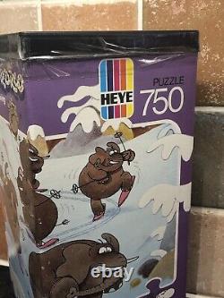 Sealed! Vintage 1989 Heye Heavy Skiing Mordillo 750 Piece Jigsaw & Poster Rare