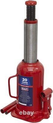 Sealey 20 Tonne Bottle Jack Heavy-Duty Hydraulic Lifting with 2-Piece Handle