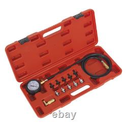 Sealey Oil Pressure Test Kit Fitted With Heavy Duty Cover 12 Pieces VSE203