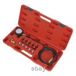 Sealey Oil Pressure Test Kit Fitted With Heavy Duty Cover 12 Pieces VSE203