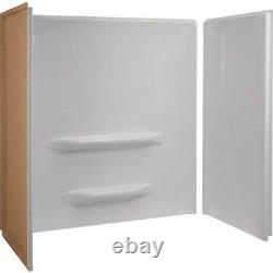 Seasons Keating Heavy-Duty Bathtub Wall Three-Piece Nail-Up White Acrylic