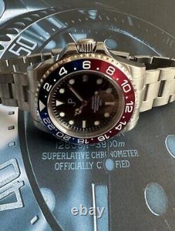 Seiko nh35 JP Custom 44mm automatic watch, Beautiful Big Heavy Statement Piece