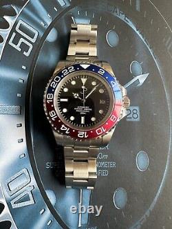 Seiko nh35 JP Custom 44mm automatic watch, Beautiful Big Heavy Statement Piece