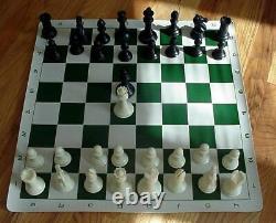 Set 4 Heavy Chess Pieces Vinyl Roll Up Board Bag Dgt 3000 Clock Timer
