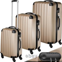 Set of 3 piece travel luggage wheel trolleys suitcase bag hard shell new