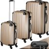 Set Of 3 Piece Travel Luggage Wheel Trolleys Suitcase Bag Hard Shell New