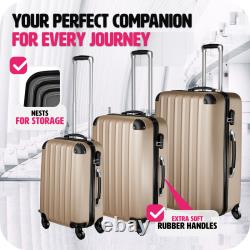 Set of 3 piece travel luggage wheel trolleys suitcase bag hard shell new