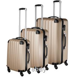 Set of 3 piece travel luggage wheel trolleys suitcase bag hard shell new