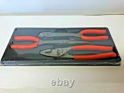 Snap On 3 Piece Heavy Duty Pliers Set. New Orange Pl33oacfo