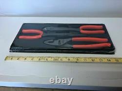 Snap On 3 Piece Heavy Duty Pliers Set. New Orange Pl33oacfo