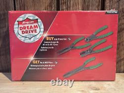 Snap On 4 piece heavy duty plier set PL307ACFG61 Green Hard To Find NEW
