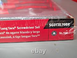 Snap On 7 Piece Soft Grip Long Torx Screwdriver Set Red SGDTXL70BR