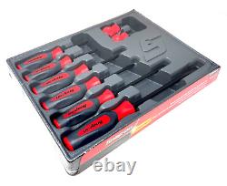 Snap On 8 Piece Hard Grip Combination Screwdriver Set Red GSHDX80R New