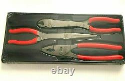 Snap On Heavy Duty Plier Set Pl330acf 3 Pieces Red List £220+