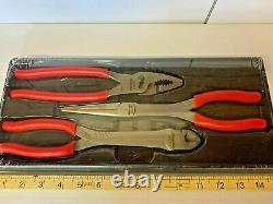 Snap On Heavy Duty Plier Set Pl330acf 3 Pieces Red List £225+