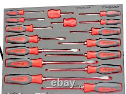 Snap On Soft Grip Red Screwdriver Set 16 Piece In Foam Tray Never Used Ref J
