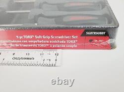 Snap On Tools New SGDTX90BDT 9 Piece TORX Soft Grip Screwdriver Set Dark Gray