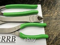 Snap-On Tools USA NEW 3 Piece GREEN Soft Grip Heavy Duty Pliers Lot Set PL330ACF