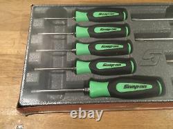 Snap-on 9 Piece Torx Instinct Soft Grip Screwdriver Set. Exteme Green. New