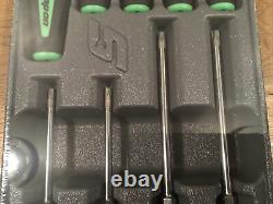 Snap-on 9 Piece Torx Instinct Soft Grip Screwdriver Set. Exteme Green. New