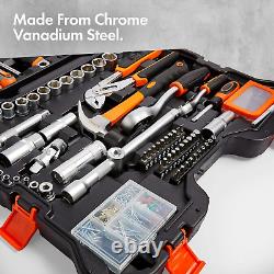 Socket & Tool Set, 256 Piece Tool Set with Socket Set, in Heavy Duty Storage Cas