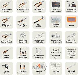 Socket and Tool Set 256 Piece Premium Hand Tool Kit Heavy Duty Storage Case