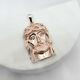 Solid 10k Rose Gold Heavy Large Diamond Jesus Piece Face Pendant 12.4 Grams 2