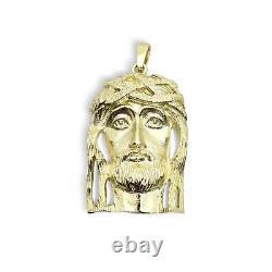 Solid 14K Yellow Gold Heavy Jesus Piece Gold Jesus Pendant 13.7g 2