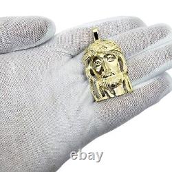 Solid 14K Yellow Gold Heavy Jesus Piece Gold Jesus Pendant 13.7g 2