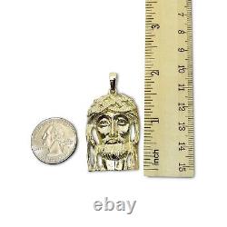 Solid 14K Yellow Gold Heavy Jesus Piece Gold Jesus Pendant 13.7g 2