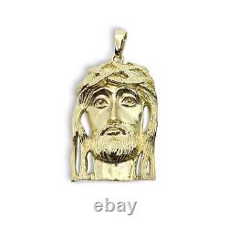 Solid 14K Yellow Gold Heavy Jesus Piece Gold Jesus Pendant 13.7g 2