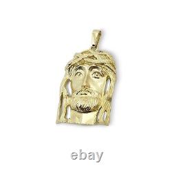 Solid 14K Yellow Gold Heavy Jesus Piece Gold Jesus Pendant 13.7g 2