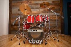 Sonor Horst Link Signature Heavy Beech Drum Kit, 5 Piece, Tornado Red Pre-loved