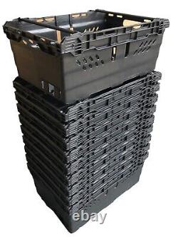 Stack Nest Bale Arm Plastic Storage Boxes Containers Crates! 10 x 46 Litre