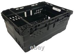 Stack Nest Bale Arm Plastic Storage Boxes Containers Crates! 10 x 46 Litre