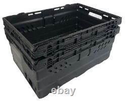 Stack Nest Bale Arm Plastic Storage Boxes Containers Crates! 10 x 46 Litre