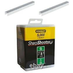 Stanley 8mm Staples G Type Heavy Duty Sharp Shooter Hammer Tacker Gun 5000 Piece