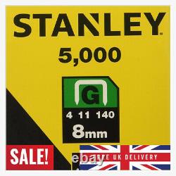 Stanley 8mm Staples G Type Heavy Duty Sharp Shooter Hammer Tacker Gun 5000 Piece