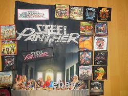 Steel Panther Patch Lot Aus Metal Sammlung Poison Skid Row Glam Heavy Metal 77