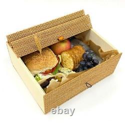 Storage Basket Bamboo Woven Hamper Box Elastic Button Clasp Heavy Duty Stackable