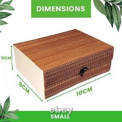 Storage Basket Bamboo Woven Hamper Box Elastic Button Clasp Heavy Duty Stackable