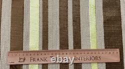 Stripe Velvet Chenille Fabric Lime Brown Linen Curtain Blind Material