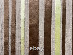 Stripe Velvet Chenille Fabric Lime Brown Linen Curtain Blind Material