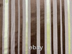 Stripe Velvet Chenille Fabric Lime Brown Linen Curtain Blind Material