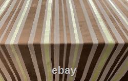 Stripe Velvet Chenille Fabric Lime Brown Linen Curtain Blind Material