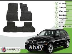 Tailored Rubber Set 3D Tailored Heavy Duty Mats Tray for BMW X5 E70 2007-2013