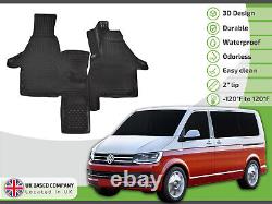 Tailored Rubber Set 3D Tailored Heavy Duty Mats Tray for VW Caravelle T6 2016-up