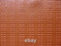 Tan Plaid Check Embossed Heavy Cow Hide Leather Skin Piece 140x60cm, 2mm