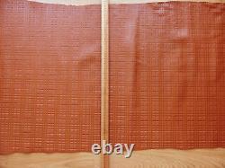 Tan Plaid Check Embossed Heavy Cow Hide Leather Skin Piece 140x60cm, 2mm